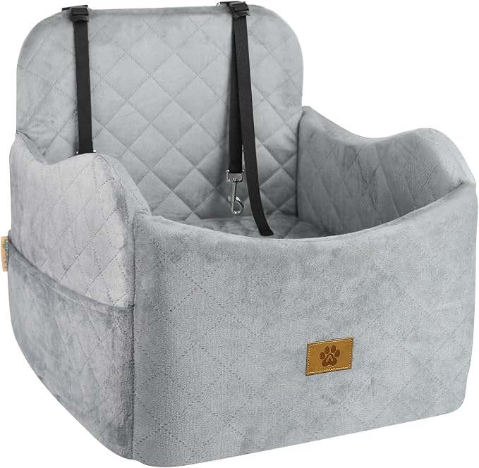 Small/Medium Dog Under 35lbs Car Seat, Travel Bed with Storage Pockets