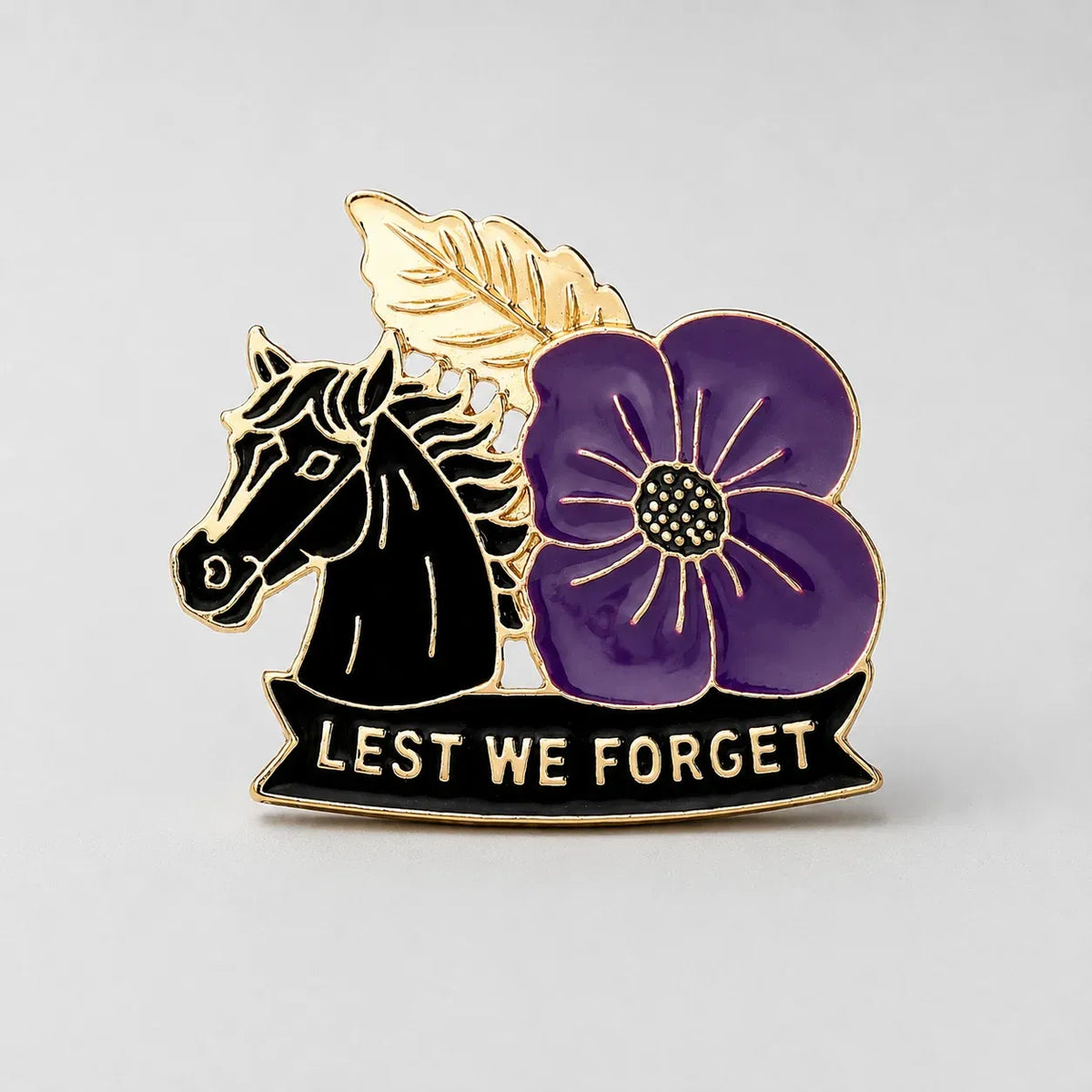 🐴 Purple Poppy & Horse Memorial Brooch – 111th Anniversary Antique-Style Keepsake 💜