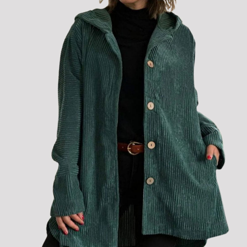 🍂 Cosy Velvet Hooded Jacket – Your Go-To Autumn Layering Piece🧥