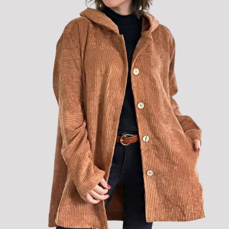 🍂 Cosy Velvet Hooded Jacket – Your Go-To Autumn Layering Piece🧥