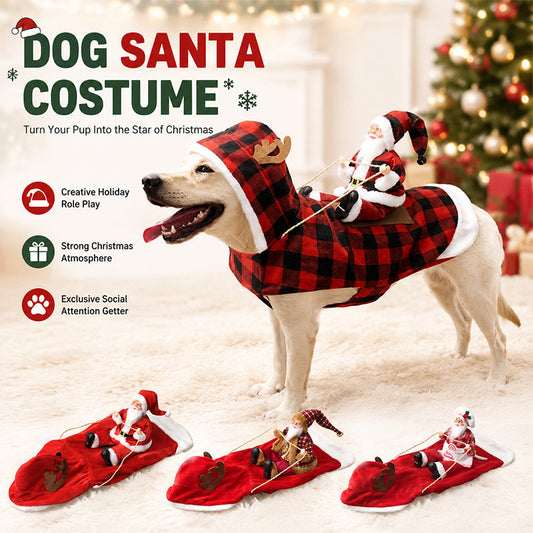 🎅 Santa’s Little Rider – Pet Christmas Costume for the Most Festive Furry Friend 🐕