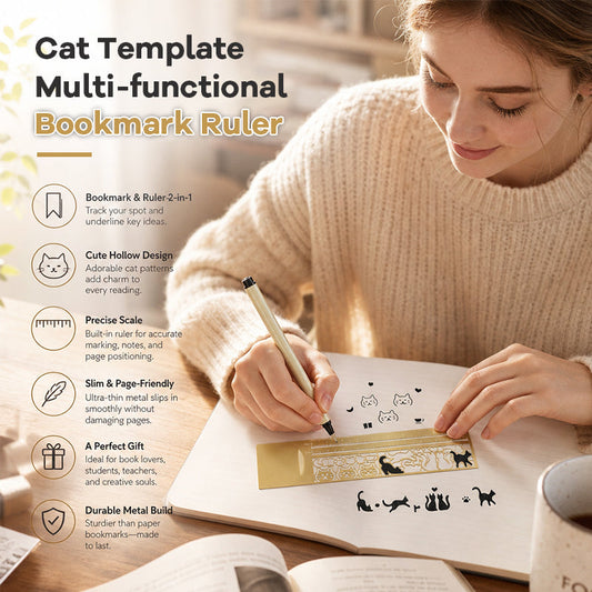 ✨Cat Template Multi-functional Bookmark Ruler📏