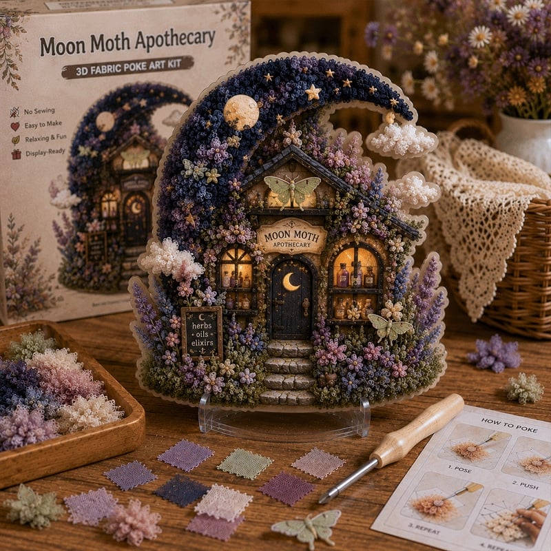 Final Day: Save 49% on the Whimsical Village 3D Fabric Poke Art Kit 🎄