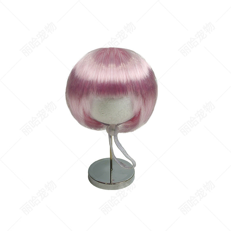 🐶🐱Cute Short Hair Wig Pet Headband, Funny Pet Wig Hair Accessories for Dogs & Cats