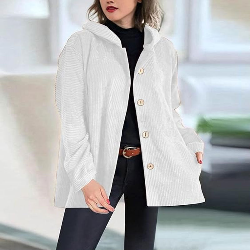 🍂 Cosy Velvet Hooded Jacket – Your Go-To Autumn Layering Piece🧥
