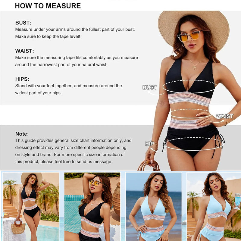☀️Vacation Sale 49% OFF🏖️High-Waist Shapewear Bikini Sets – Colour Block Design with Tummy Control