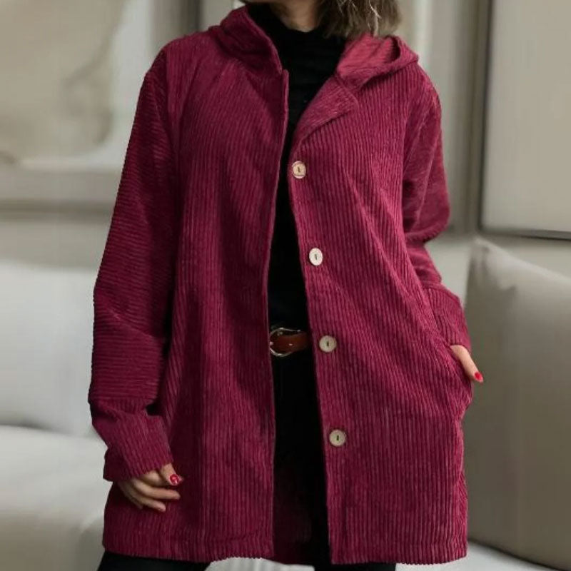 🍂 Cosy Velvet Hooded Jacket – Your Go-To Autumn Layering Piece🧥