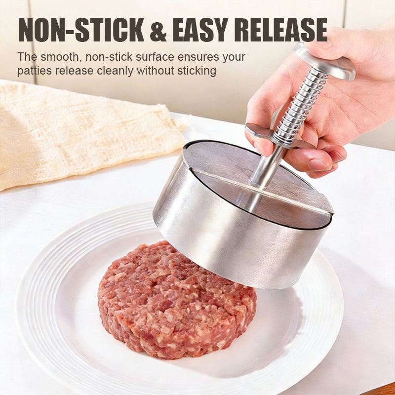 🍔 Stainless Steel Burger Press | Make Perfect Even Patties Easily