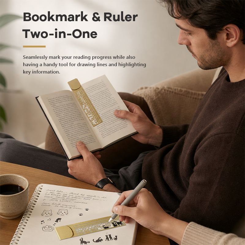 ✨Cat Template Multi-functional Bookmark Ruler📏