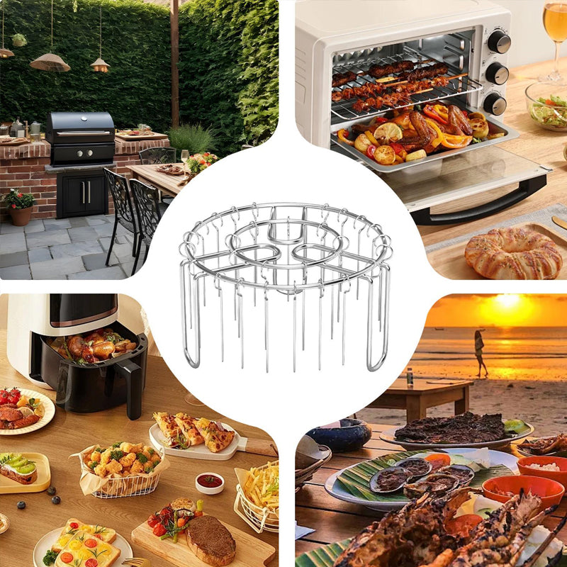 🔥 Crispy Restaurant-Style Kebabs At Home – Vertical Air Fryer Skewer Rack 🍢