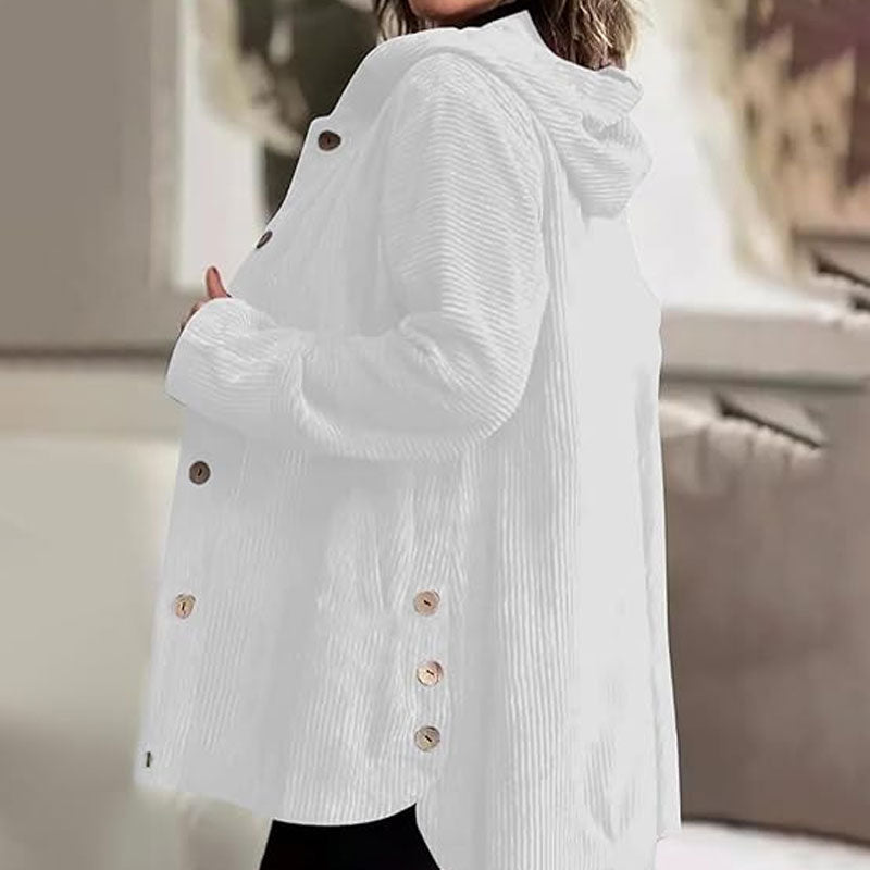 🍂 Cosy Velvet Hooded Jacket – Your Go-To Autumn Layering Piece🧥