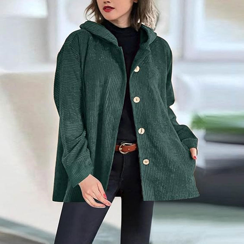 🍂 Cosy Velvet Hooded Jacket – Your Go-To Autumn Layering Piece🧥