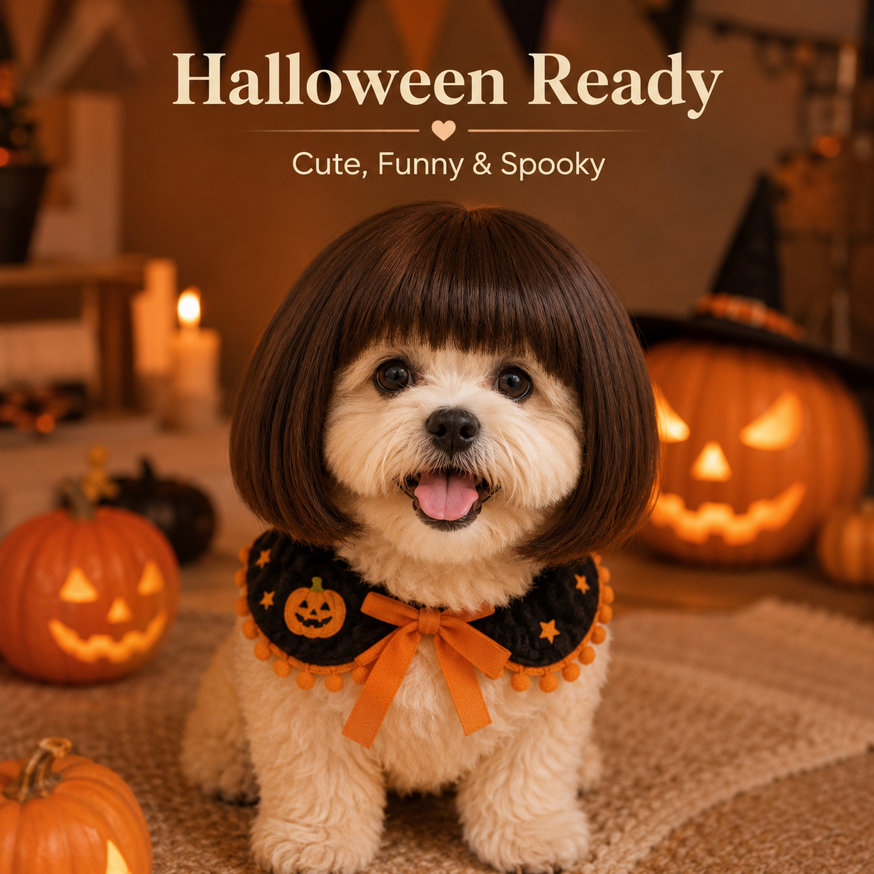🐶🐱Cute Short Hair Wig Pet Headband, Funny Pet Wig Hair Accessories for Dogs & Cats