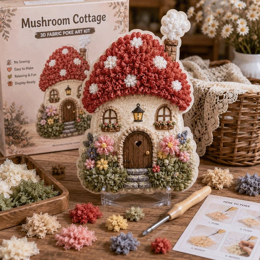 Final Day: Save 49% on the Whimsical Village 3D Fabric Poke Art Kit 🎄