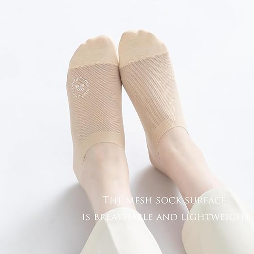 🔥Ultra Thin Liner Socks Non Slip ComBed Cotton No Show Socks（3 pairs）