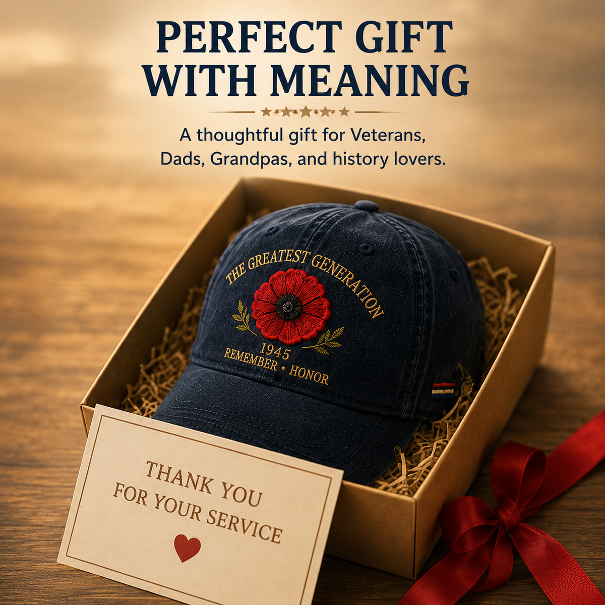 🎖️🌺 The Legacy of a Generation – Poppy Hat in Memory of 1945