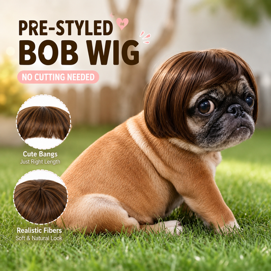 🐶🐱Cute Short Hair Wig Pet Headband, Funny Pet Wig Hair Accessories for Dogs & Cats