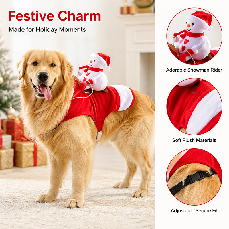🎅 Santa’s Little Rider – Pet Christmas Costume for the Most Festive Furry Friend 🐕