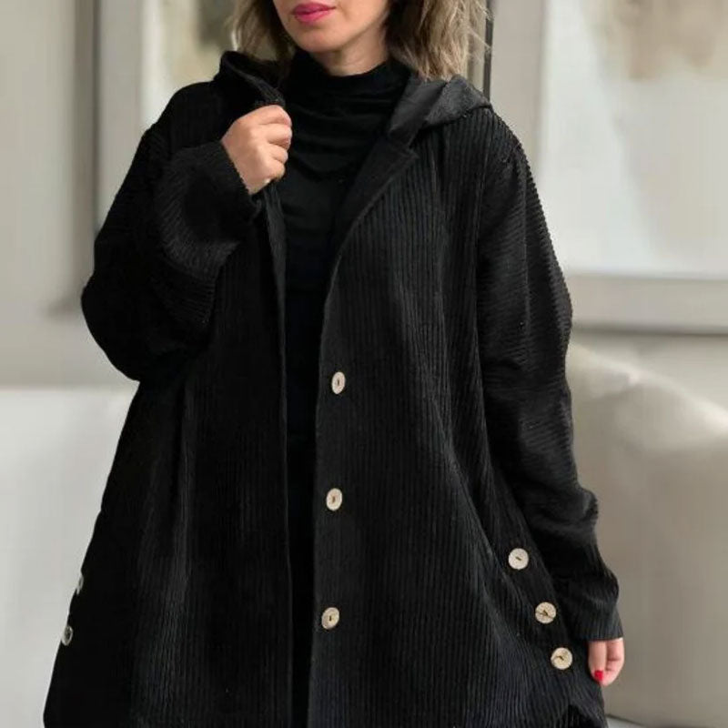 🍂 Cosy Velvet Hooded Jacket – Your Go-To Autumn Layering Piece🧥
