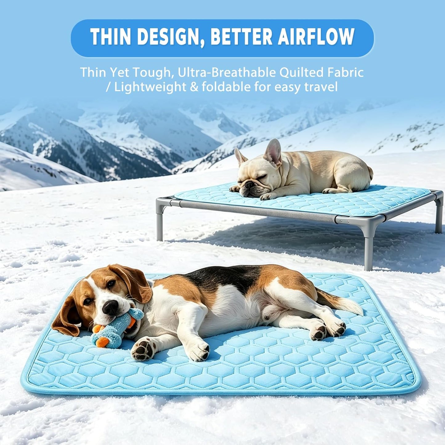 Cooling Pet Mat for Dogs & Cats, Summer Cooling Pad with Non-Slip Bottom, Self-Cooling Pet Bed