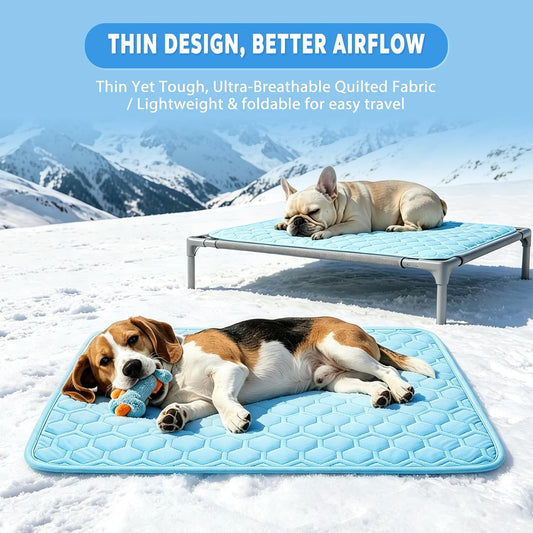 Cooling Pet Mat for Dogs & Cats, Summer Cooling Pad with Non-Slip Bottom, Self-Cooling Pet Bed