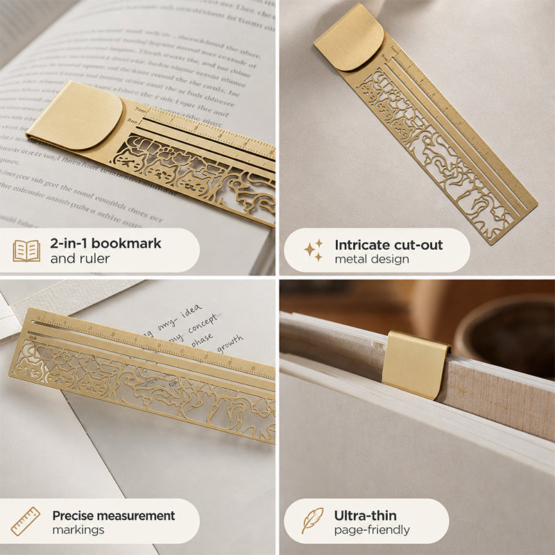 ✨Cat Template Multi-functional Bookmark Ruler📏