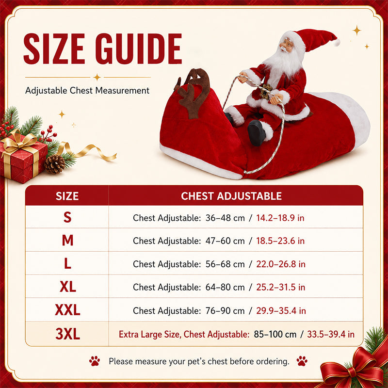 🎅 Santa’s Little Rider – Pet Christmas Costume for the Most Festive Furry Friend 🐕