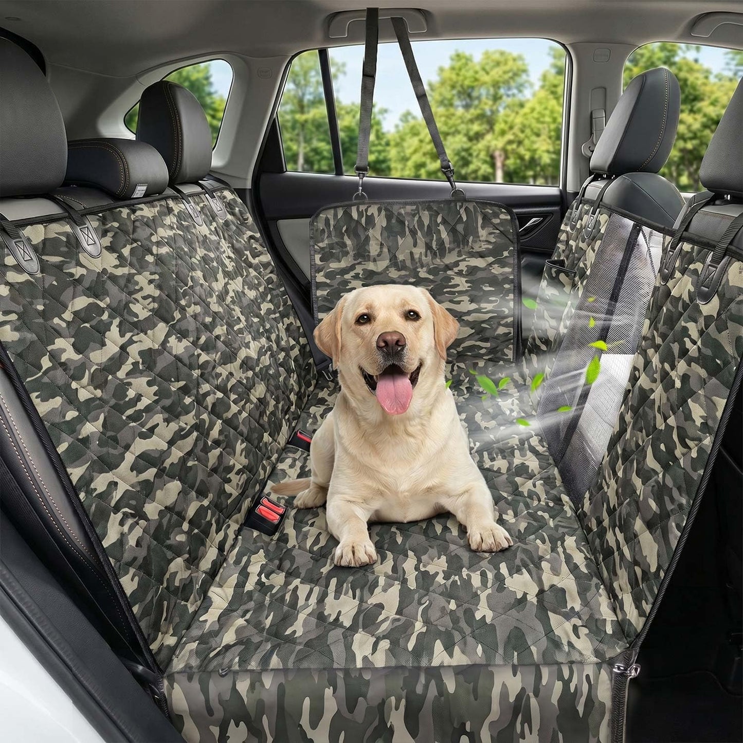 600D Waterproof Dog Car Seat Cover, Scratch-Resistant Non-Slip Pet Hammock