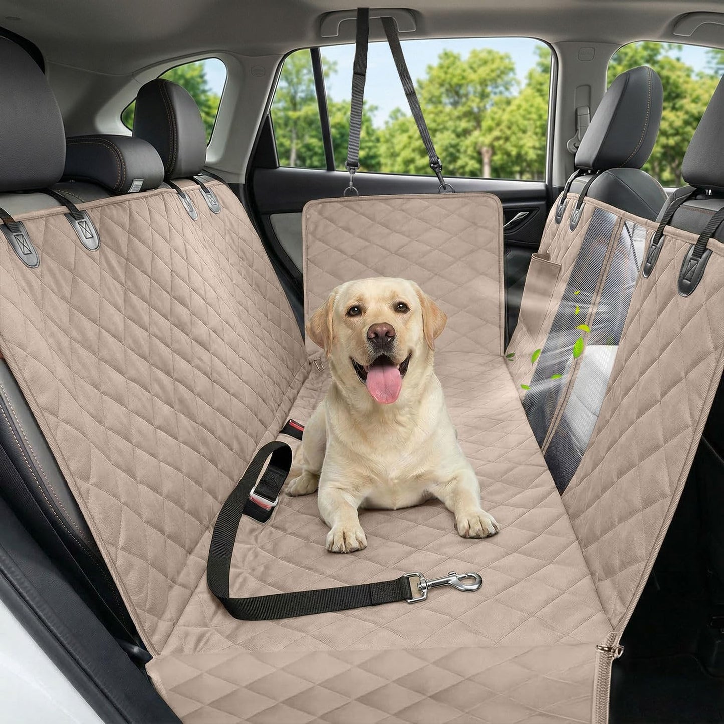 600D Waterproof Dog Car Seat Cover, Scratch-Resistant Non-Slip Pet Hammock