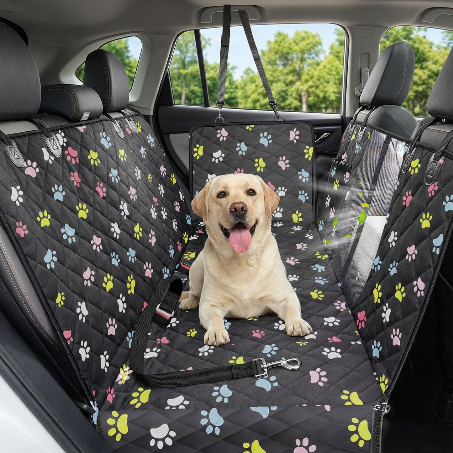 600D Waterproof Dog Car Seat Cover, Scratch-Resistant Non-Slip Pet Hammock