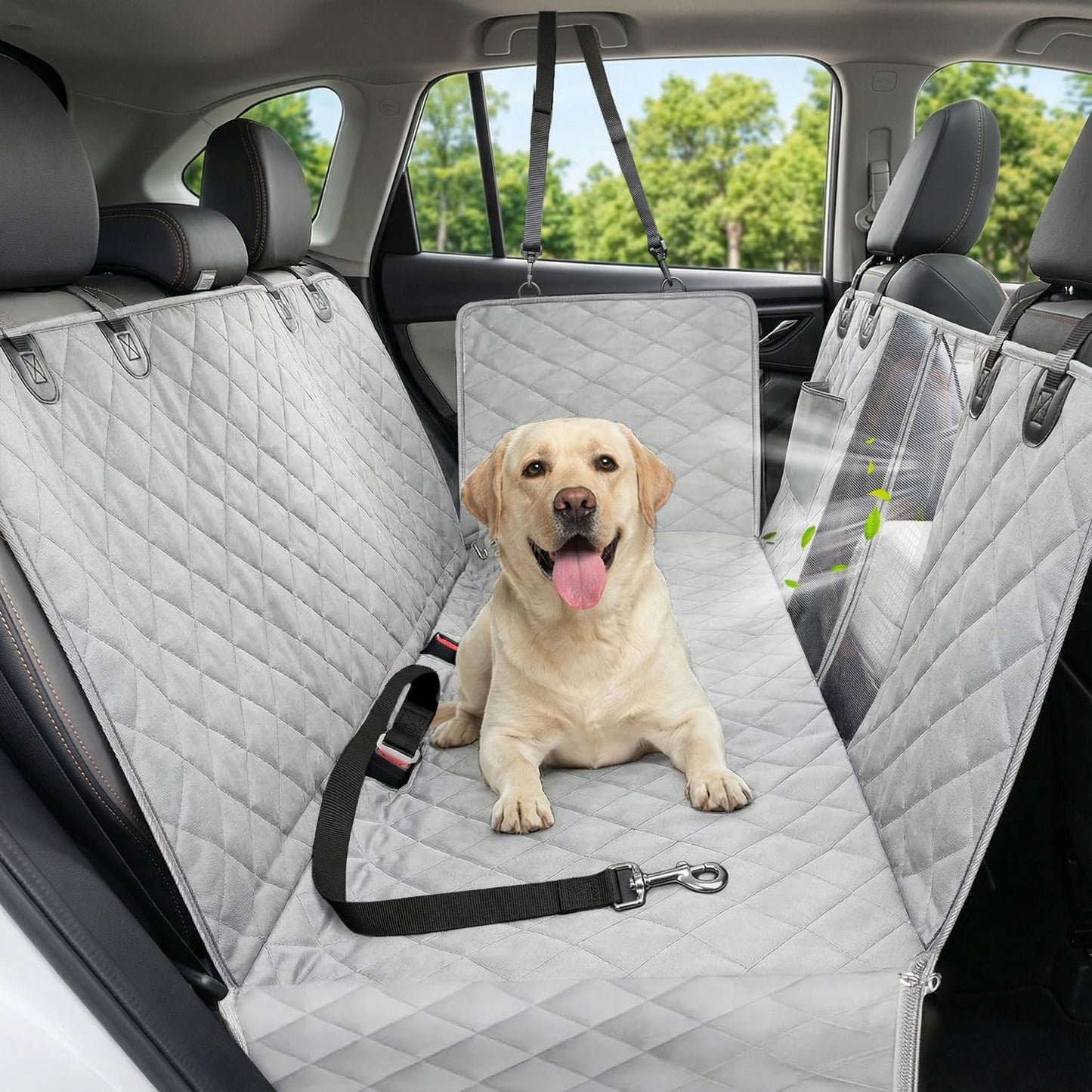 600D Waterproof Dog Car Seat Cover, Scratch-Resistant Non-Slip Pet Hammock