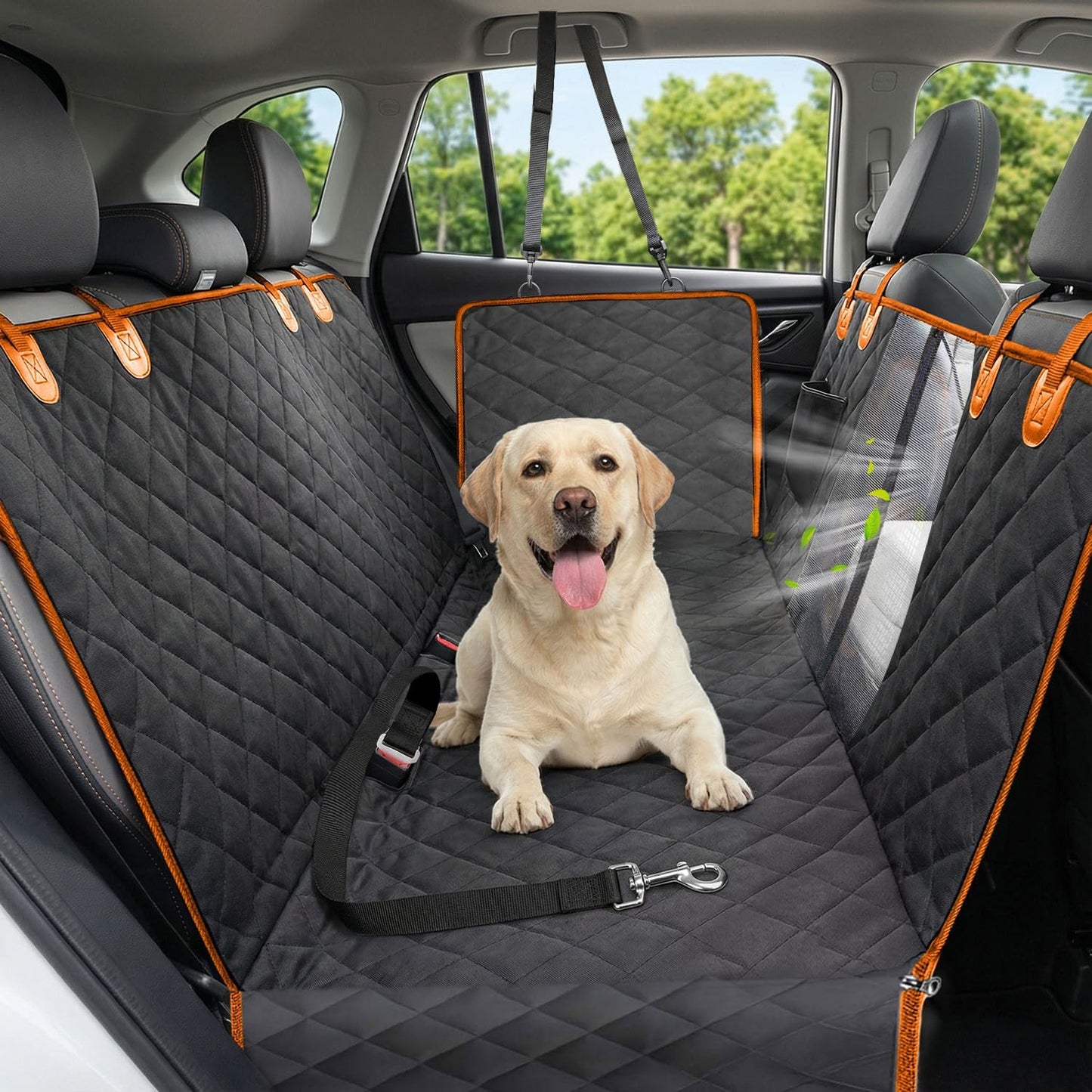 600D Waterproof Dog Car Seat Cover, Scratch-Resistant Non-Slip Pet Hammock