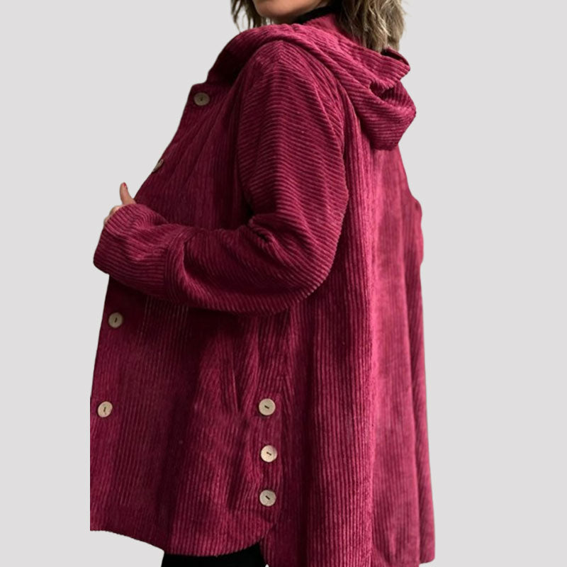 🍂 Cosy Velvet Hooded Jacket – Your Go-To Autumn Layering Piece🧥