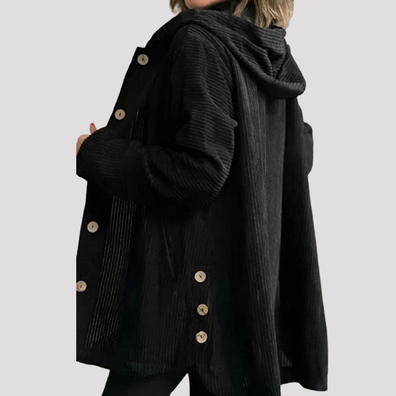 🍂 Cosy Velvet Hooded Jacket – Your Go-To Autumn Layering Piece🧥