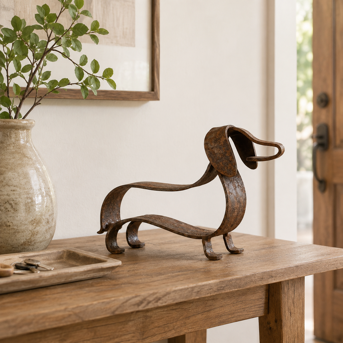 Rustic Dachshund Metal Sculpture🐶