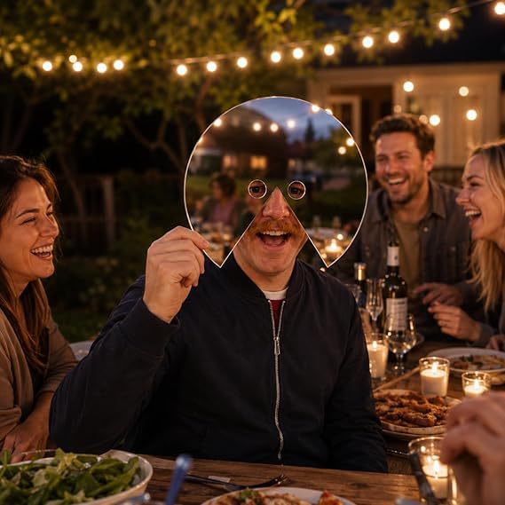 Reflective acrylic face mask prop gift idea