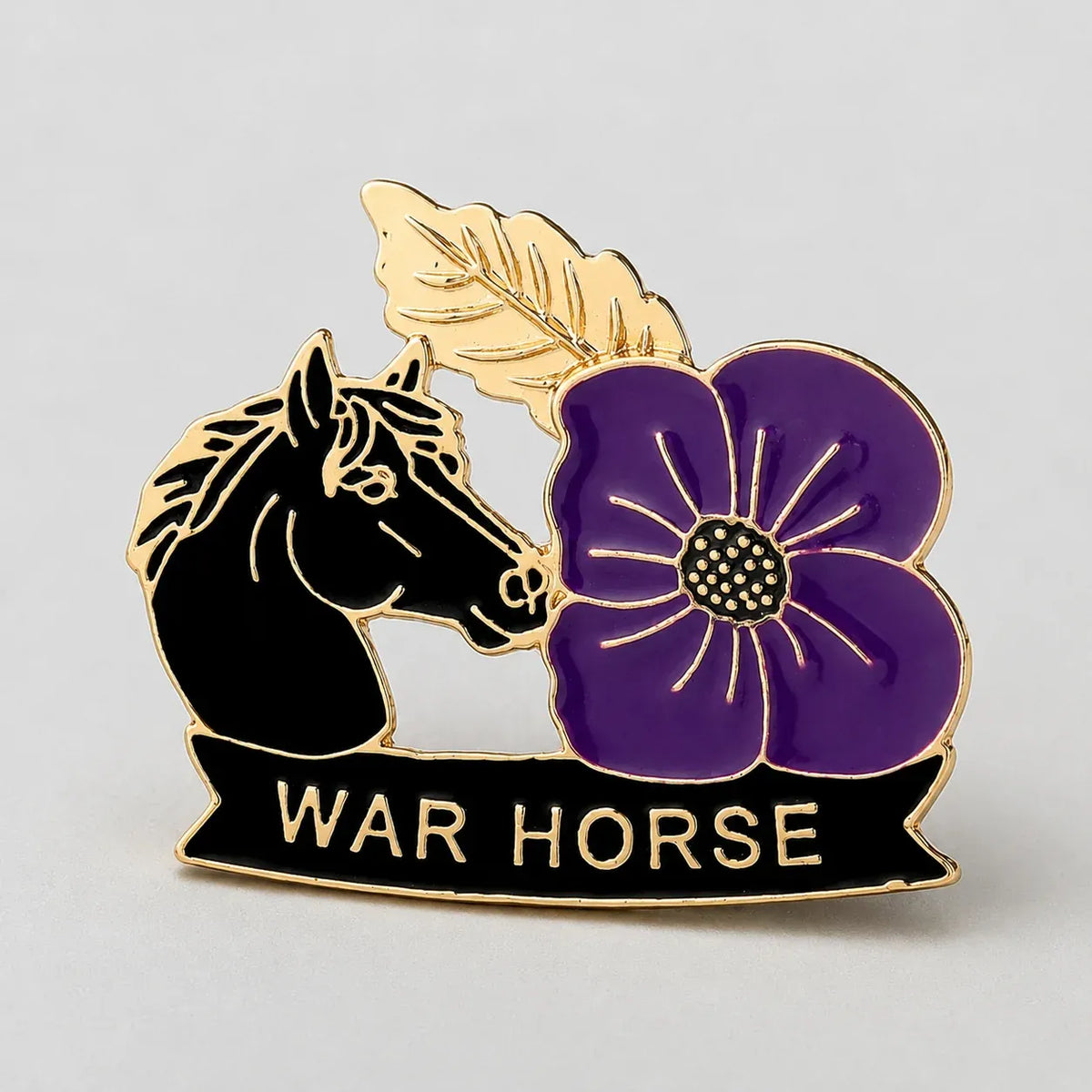 🐴 Purple Poppy & Horse Memorial Brooch – 111th Anniversary Antique-Style Keepsake 💜