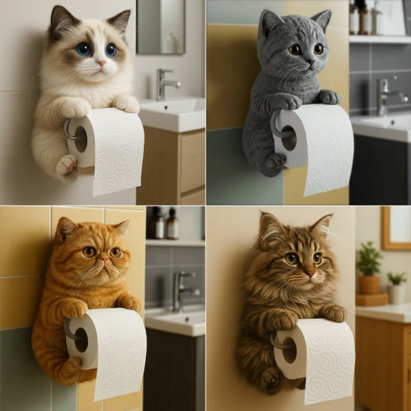 🧻Wall-mounted toilet roll holder for cats🐾