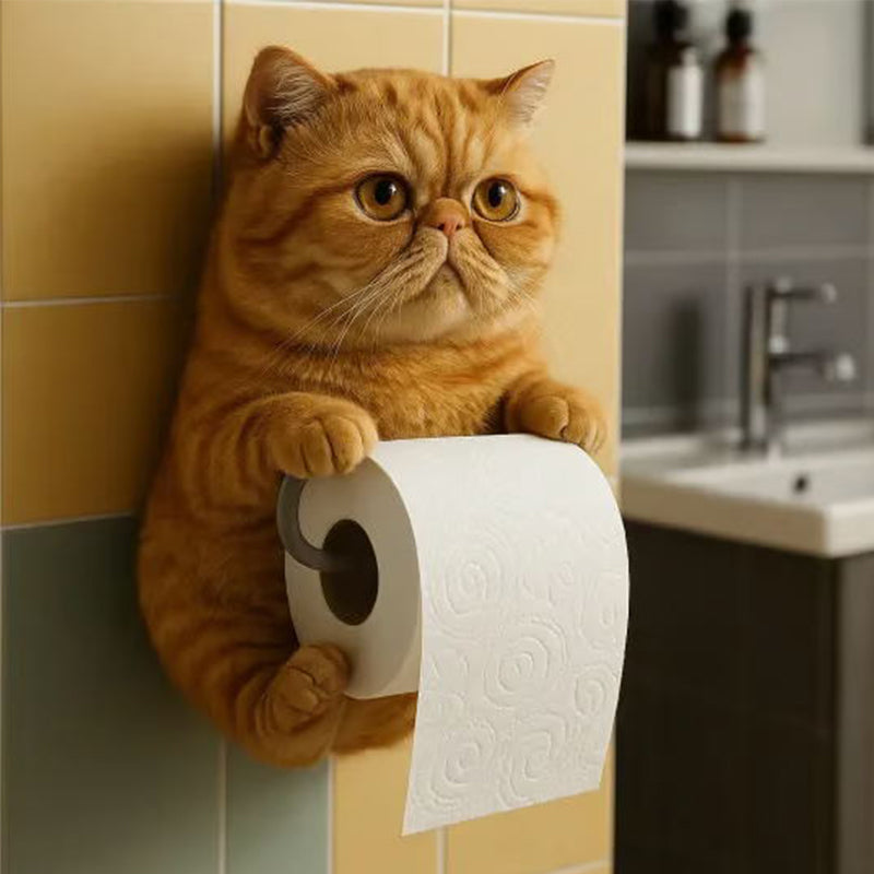🧻Wall-mounted toilet roll holder for cats🐾
