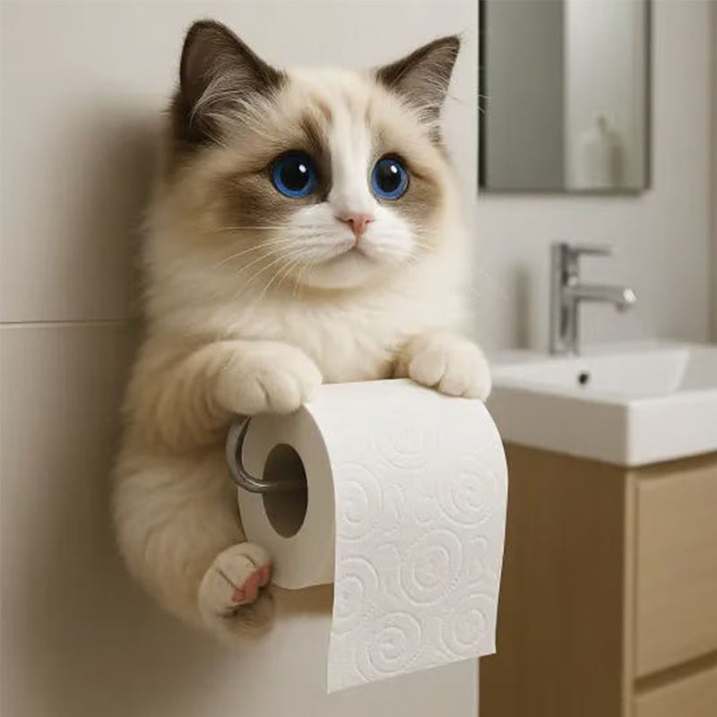 🧻Wall-mounted toilet roll holder for cats🐾