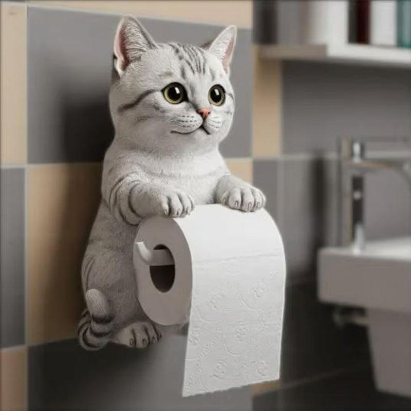 🧻Wall-mounted toilet roll holder for cats🐾