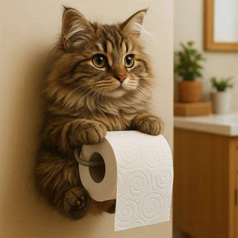 🧻Wall-mounted toilet roll holder for cats🐾